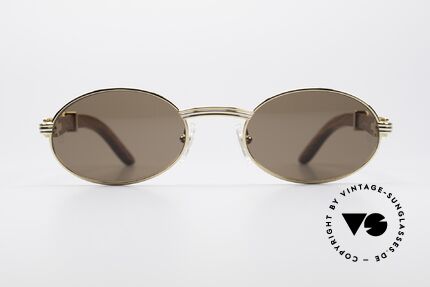 Cartier Sully Oval Bubinga Wood Sunglasses, made of African Bubinga Wood, in L size 53°22, 140, Made for Men and Women