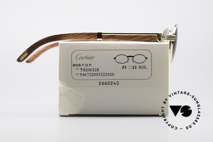 Cartier Sully Oval Bubinga Wood Sunglasses, original sun lenses with CARTIER logo (100% UV prot.), Made for Men and Women