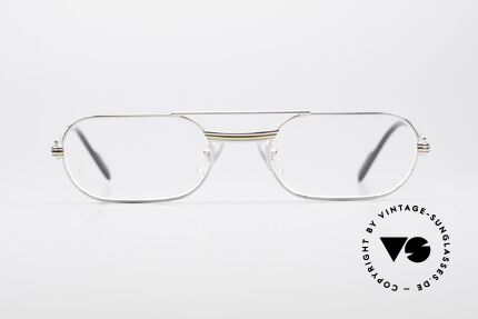 Cartier MUST LC Limited Luxury Frame Platinum, this pair with Louis Cartier decor, L size 55/20, 140, Made for Men