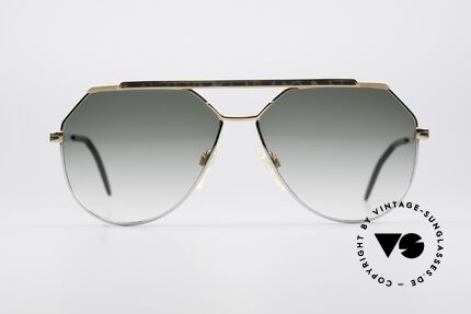 Cazal 733 Gold Plated 80's Sunglasses, delicate double bridge & "aviator" design (truly 80's), Made for Men
