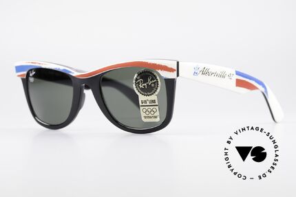 Ray Ban Wayfarer I Olympic Games Albertville, B&L quality mineral lenses (for 100% UV-protection), Made for Men and Women