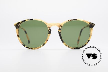 Alain Mikli 901 / 393 Amber Optic Panto Sunglasses, classic 'panto'-design with grass-green sun lenses, Made for Men and Women