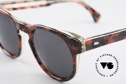 Alain Mikli 903 / 687 80's Panto Sunglasses Small, handmade quality (red/black marbled), small size, Made for Men and Women