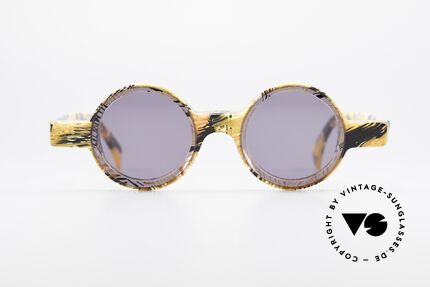 Alain Mikli 0150 / 393 Round Designer Sunglasses, interesting frame construction and color concept, Made for Men and Women