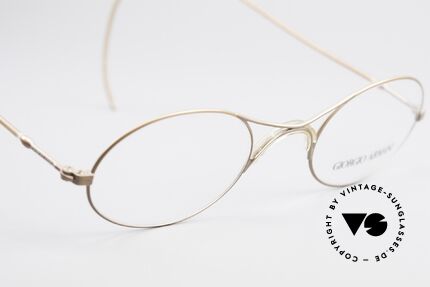 Giorgio Armani 229 The Schubert Eyeglasses, small, plain and puristic 'wire glasses' with a X-bridge, Made for Men and Women