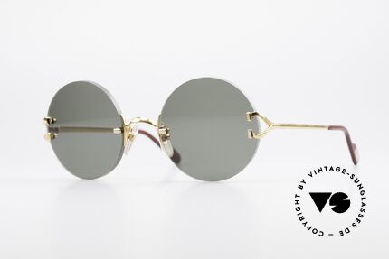 Cartier Madison Round Luxury Sunglasses 90's, noble rimless CARTIER luxury sunglasses from 1997, Made for Men and Women