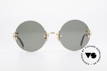 Cartier Madison Round Luxury Sunglasses 90's, precious round designer shades; 22ct GOLD-PLATED, Made for Men and Women