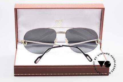 Cartier Romance Santos - XL Palladium Shades Polarized, NO RETRO sunglasses, but an authentic old ORIGINAL, Made for Men