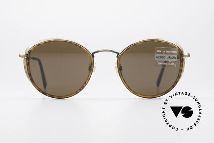 Giorgio Armani 655 Vintage Round 90's Shades, high-end mineral lenses (scratch-resistant and 100% UV), Made for Men and Women