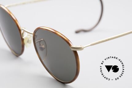 Giorgio Armani 104 Sports 90's Panto Sunglasses, elegant color combination of light tortoise and gold, Made for Men
