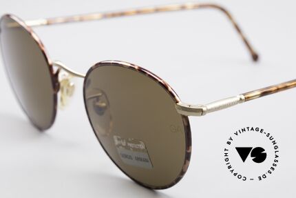Giorgio Armani 639 No Retro Panto Sunglasses, high-end mineral lenses (100% UV) with GA engraving, Made for Men and Women