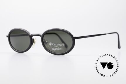 Giorgio Armani 258 Oval Vintage Sunglasses, premium craftsmanship and timeless black coloring, Made for Men and Women