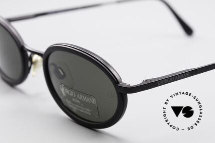Giorgio Armani 258 Oval Vintage Sunglasses, high-end mineral lenses (100% UV) with GA engraving, Made for Men and Women