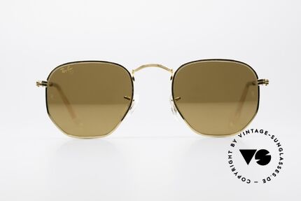 Ray Ban Classic Style III Diamond Hard Gold Mirrored, based on Bausch&Lomb models from the 1920's, Made for Men and Women