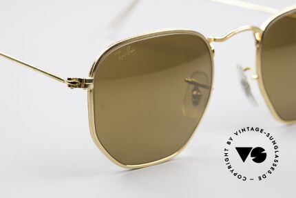 Ray Ban Classic Style III Diamond Hard Gold Mirrored, gold-mirrored lenses = hardened & non-reflecting, Made for Men and Women