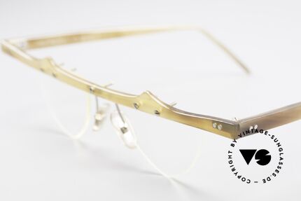 Theo Belgium Eta Heart Glasses Buffalo Horn, 'ETA' model was made with heart-shaped DEMO lenses, Made for Women
