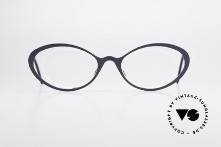 Theo Belgium LuLu Rimless Cateye Glasses 90's, fancy model: "rimless" & "rimmed" at the same time, Made for Women