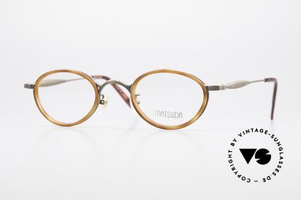 Matsuda 10401 Vintage Eyeglass-Frame Oval, vintage Matsuda designer eyeglasses from the 90s, Made for Men and Women