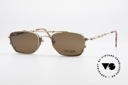 Matsuda 2882 Vintage Frame With Sun Clip, vintage Matsuda designer eyeglasses from the 90s, Made for Men