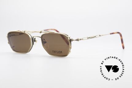 Matsuda 2882 Vintage Frame With Sun Clip, 'antique metal' frame with many costly engravings, Made for Men