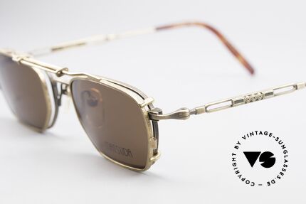 Matsuda 2882 Vintage Frame With Sun Clip, Clip-On looks "antique gold" (elegant combination), Made for Men