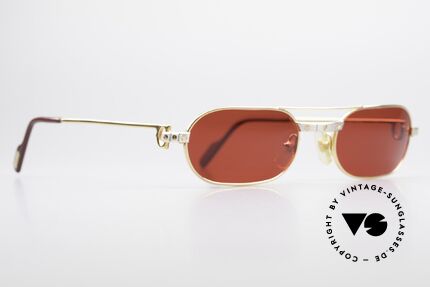 Cartier MUST Santos - M Luxury Sunglasses 3D Red, 22ct gold-plated frame (like all old Cartier originals), Made for Men Cartier MUST Santos - M Luxury Sunglasses 3D Red, 22ct gold-plated frame (like all old Cartier originals), Made for Men