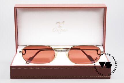 Cartier MUST Santos - M Luxury Sunglasses 3D Red, the red "FUN" sun lenses can be replaced optionally!, Made for Men