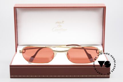Cartier MUST LC - M 3D Red Luxury Sunglasses, the red "FUN" sun lenses can be replaced optionally!, Made for Men