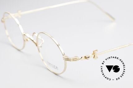 Matsuda 10107 Vintage Eyeglasses Round 90s, striking design of the frame bridge & the temples; vertu, Made for Men and Women