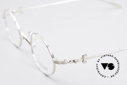 Matsuda 10107 90s Vintage Eyeglasses Round, striking design of the frame bridge & the temples; vertu, Made for Men and Women