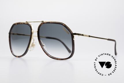 Carrera 5370 Classic Vintage Sunglasses, half-rimmed metal frame with extra acetate rims, Made for Men