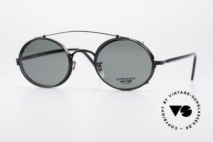 Oliver Peoples 68MBK Vintage Frame Sun Clip On, vintage Oliver Peoples sunglasses from the mid 90's, Made for Men and Women