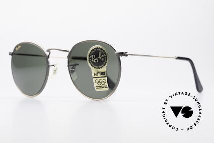 Ray Ban Round Metal 47 Small Round Vintage Shades, legendary B&L mineral lenses (100% UV protection), Made for Men and Women