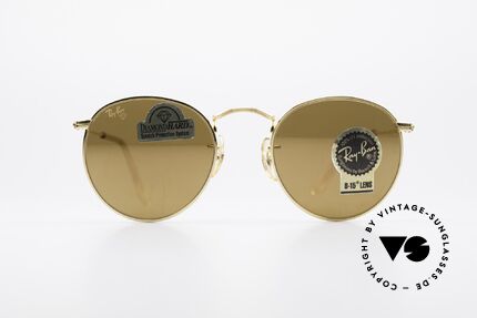 Ray Ban Round Metal 47 Round Diamond Hard Shades, a timeless classic in high-end quality; made in USA, Made for Men and Women