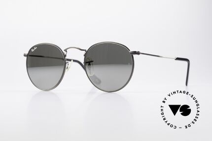Ray Ban Round Metal 47 Mirrored B&L USA Sunglasses, small round 1980's Ray-Ban B&L vintage sunglasses, Made for Men and Women