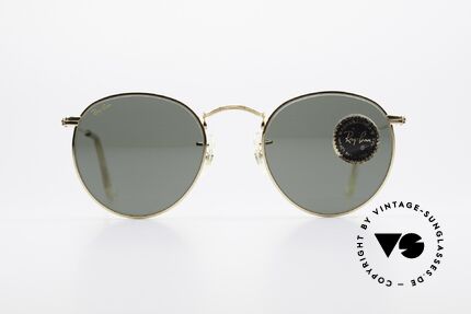 Ray Ban Round Metal 47 Small Round B&L Sunglasses, a timeless classic in high-end quality; made in USA, Made for Men and Women
