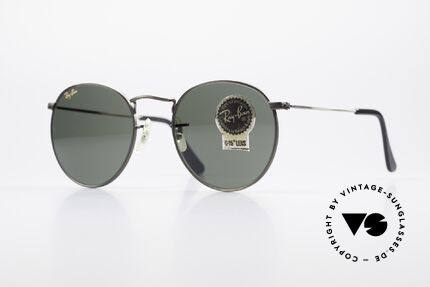 Ray Ban Round Metal 49 Round Vintage Sunglasses USA, round 1980's Ray-Ban Bausch&Lomb vintage shades, Made for Men and Women