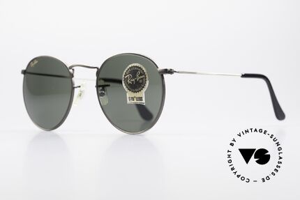 Ray Ban Round Metal 49 Round Vintage Sunglasses USA, legendary B&L mineral lenses (100% UV protection), Made for Men and Women