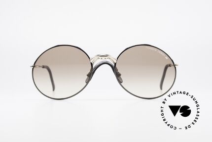 Porsche 5658 Round Vintage Sunglasses Men, gold / black frame with comfortable 'saddle bridge', Made for Men