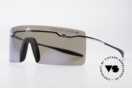 Porsche 5693 F09 Flat Shades Blue Mirrored, ingenious flat & compact, when folded (fits every pocket), Made for Men