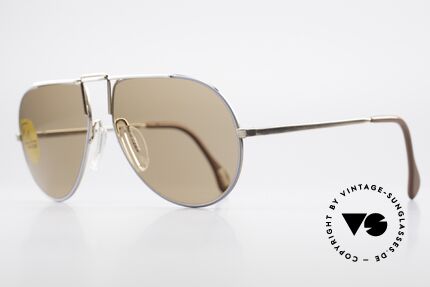 Zeiss 9357 Rare Aviator Sunglasses 80's, noble frame coloring with gold, blue and white, Made for Men and Women
