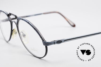 Bugatti 12028 Rare 80's Men's Eyeglasses, very noble frame finish: blue-anthracite-metallic, Made for Men