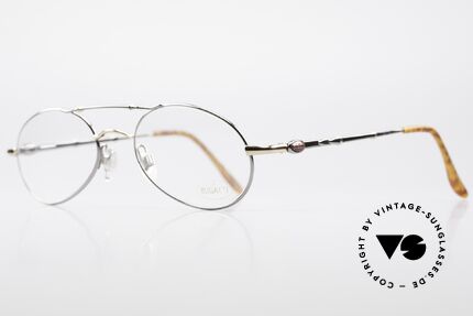 Bugatti 09992 Men's 90's Vintage Eyeglasses, spring hinges & brilliant frame finish in gold / silver, Made for Men
