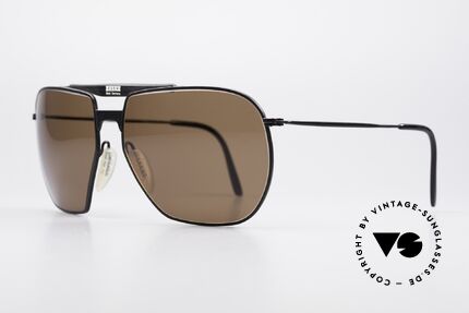 Zeiss 9911 XL Vintage Sunglasses Men, dark CR39 solid brown lenses for 100% UV protection, Made for Men