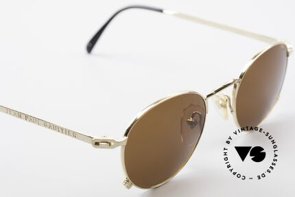 Jean Paul Gaultier 55-0176 Panto Sunglasses Gold Plated, NO RETRO fashion; a 20 years old unique Original, Made for Men and Women