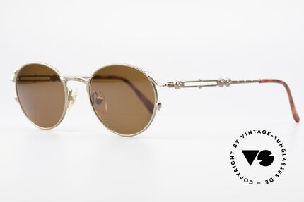 Jean Paul Gaultier 55-4177 Panto Designer Sunglasses, classic 'panto style' & with dark brown sun lenses, Made for Men and Women