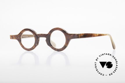 Proksch's P218 Buffalo Horn Round Frame, striking round horn eyeglass-frame by Proksch of the 80s, Made for Men and Women
