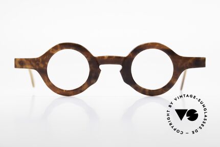 Proksch's P218 Buffalo Horn Round Frame, precious handmade rarity (made of genuine buffalo horn), Made for Men and Women