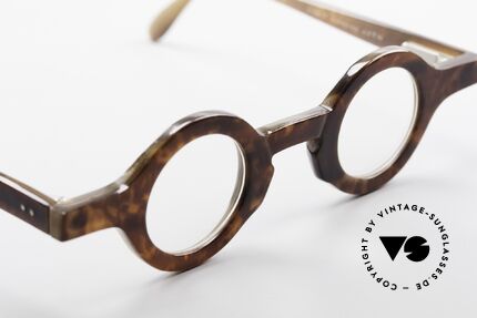 Proksch's P218 Buffalo Horn Round Frame, unworn (like all our vintage genuine buffalo horn frames), Made for Men and Women