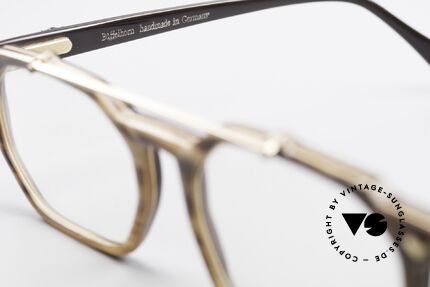 MCM München 301 Buffalo Horn Vintage Frame, NO retro specs; 80's ORIGINAL + Longines case, Made for Men and Women